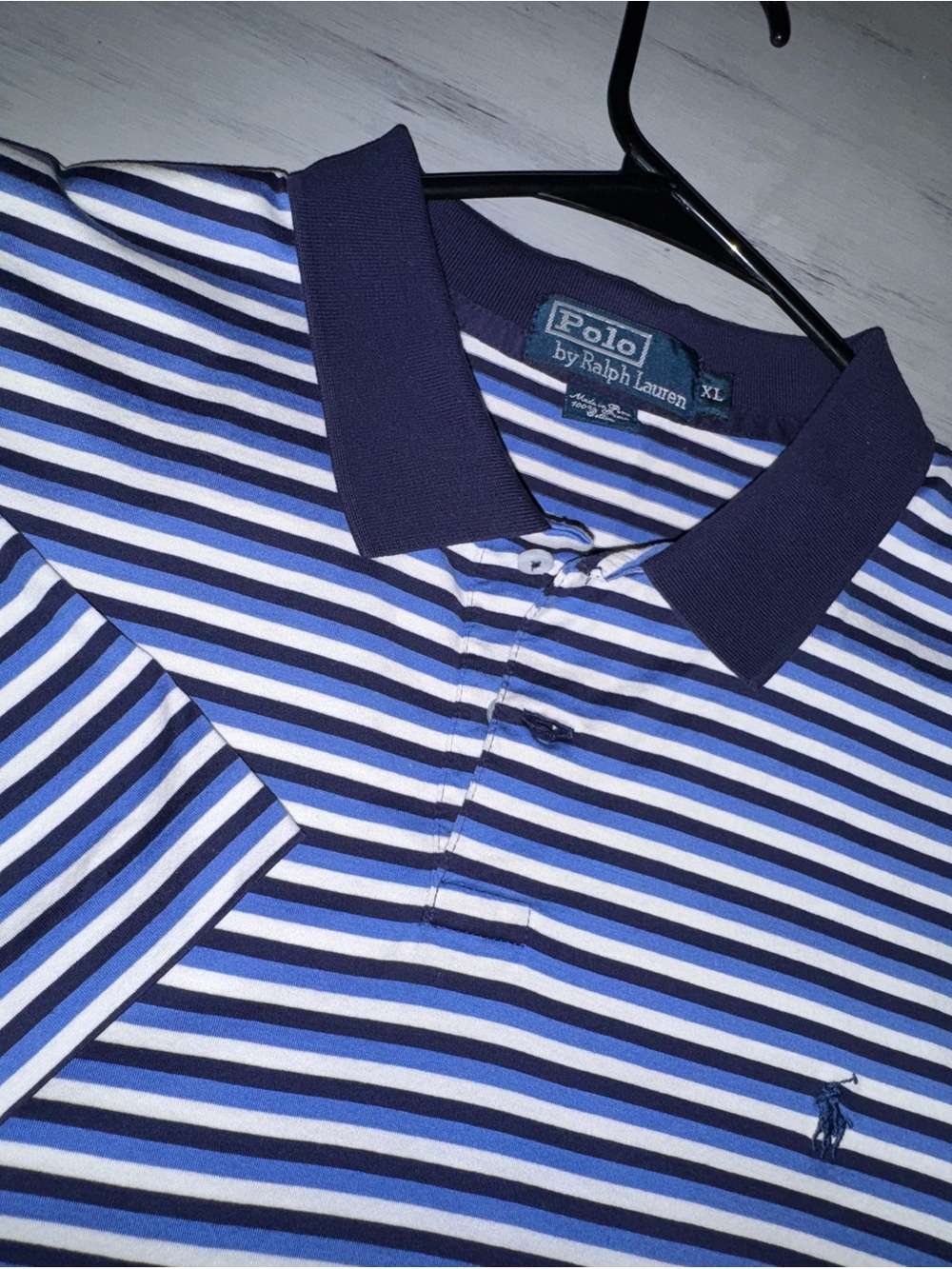 Polo Ralph Lauren Men’s XL Blue Stripe Pima Cotton Polo